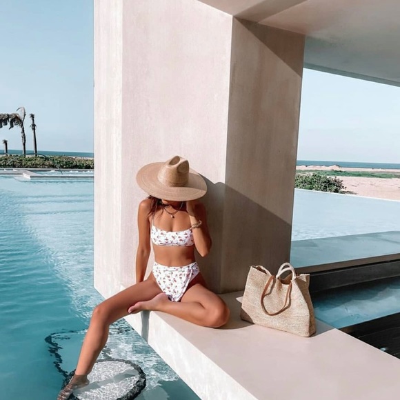 NEW Lack of Color Wide Palma Straw hat - Picture 2 of 8